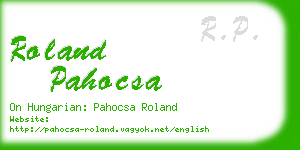 roland pahocsa business card